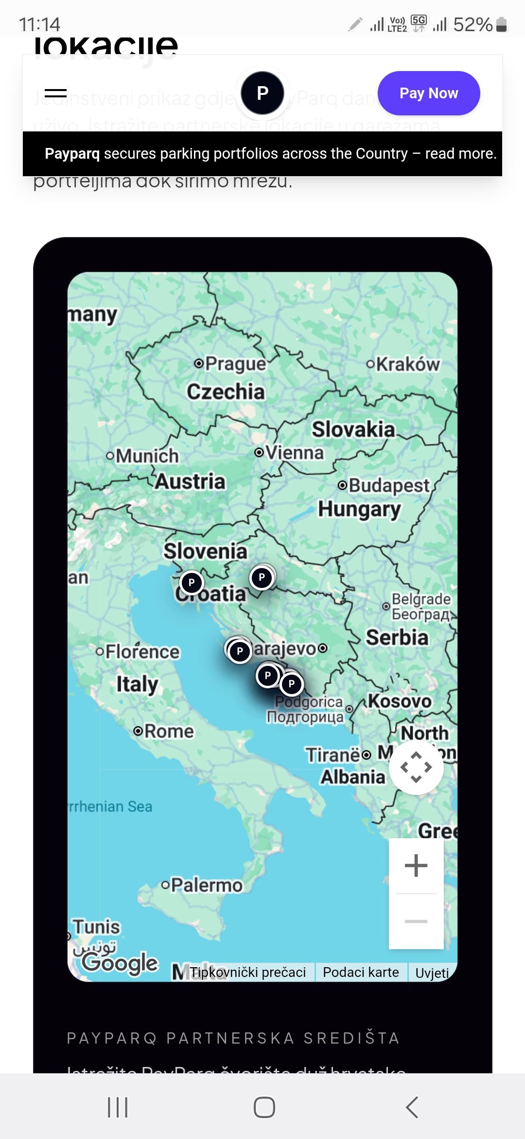 Safe Parking by PayParq Dubrovnik Airport parking